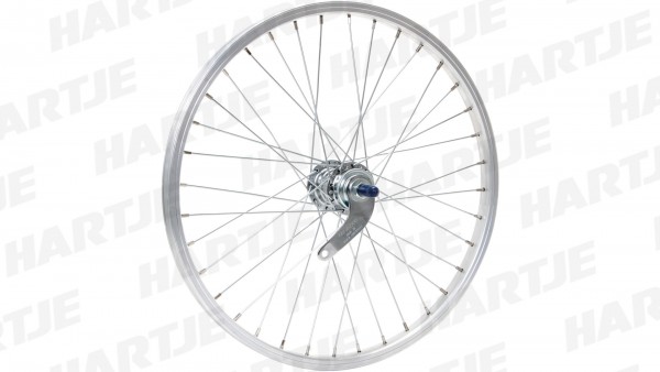 20&quot; Hinterrad; Felge: 19-406, Schürmann &quot;Alu-Sport 611&quot;, DV, 36Loch, silber matt; Nabe: Velosteel (Favorit), Rücktritt, verzinkt, inkl. Zubehör; Speic