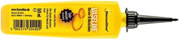 HANSELINE Vaseline; Anwendung als Chromschutz oder Korrosionsschutzfett, der ideale Allwetterschutz für Metall und Lack (Aluminium). Salzwasserbeständ