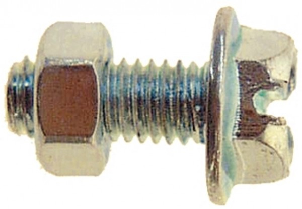 BOFIX Sechskant-Scheibenkopfschraube; Mit Schlitz und Sechskantmutter, verzinkt; Produktbeschreibung holländisch, M5 x 12mm, Abgabe nur in Packung zu